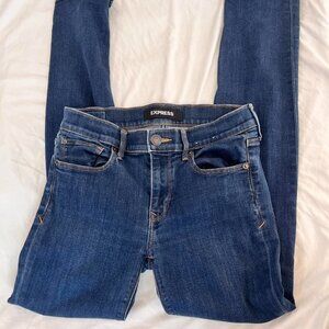 Express Skinny Mid Rise Stretch Jeans Blue Size 2R
